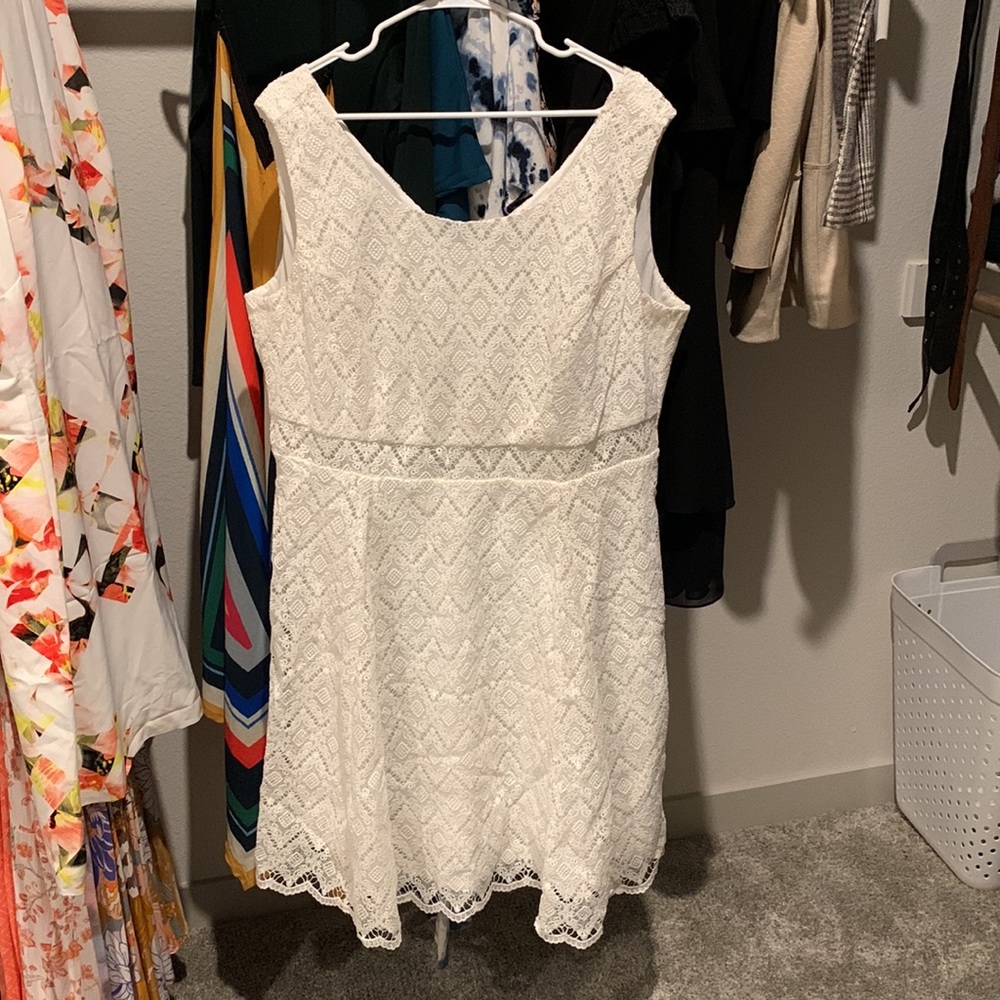NWOT MODAMIX WHITE IVORY LACE Sheath Dress PLUS 18W